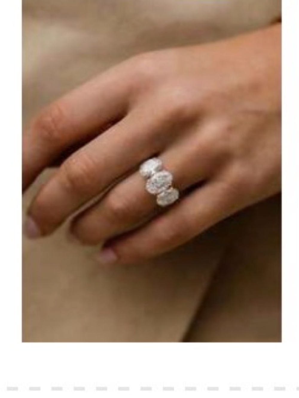 SHEIN size 6 White Three-Cluster Halo Statement Ring